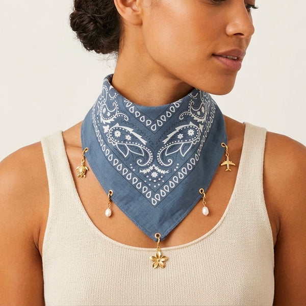 Bandana Charms Bleu — Tour de cou