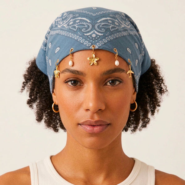 Bandana charms bleu - Tête