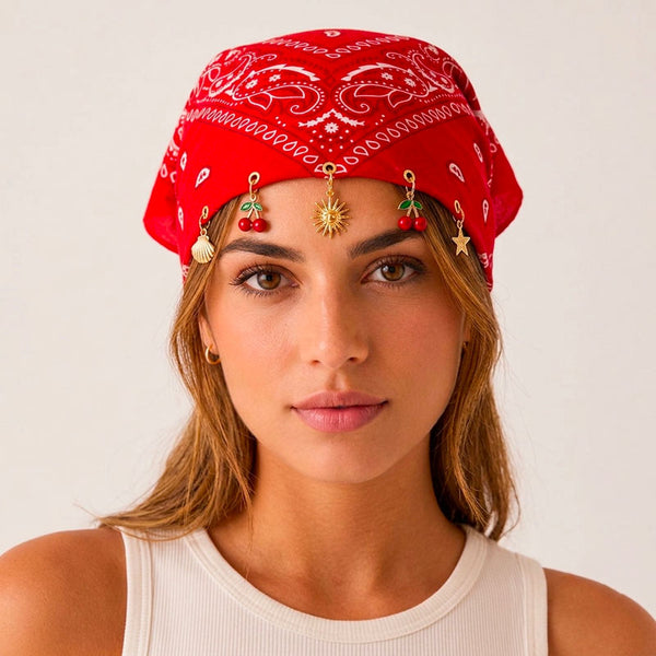 Bandana charms rouge - Tête