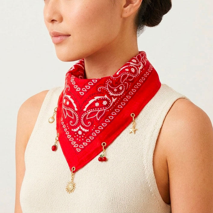Bandana Charms Rouge — Fait Main