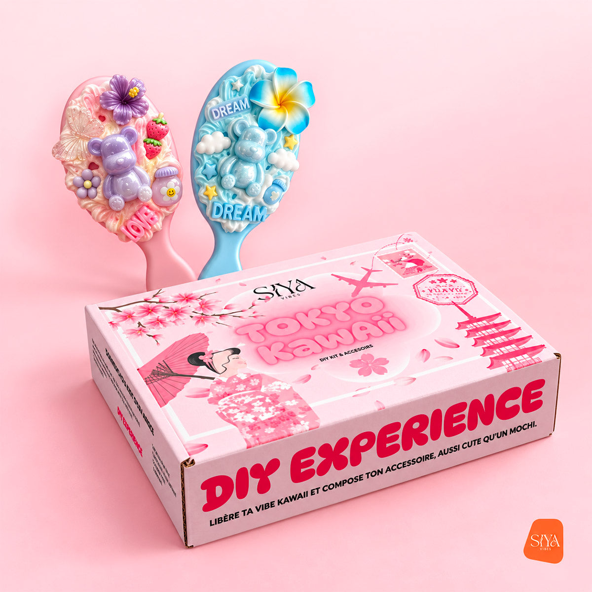 Tokyo Kawaii Duo - Kit DIY Brosse & Pinces Duo